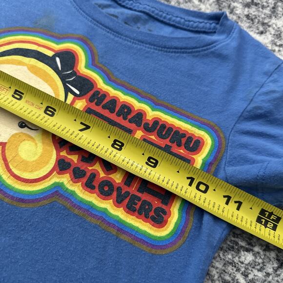 4T Gwen Stefani Harajuku Lovers Top No Doubt VTG Shirt Rainbow Blue Toddler Y2K - Picture 5 of 10